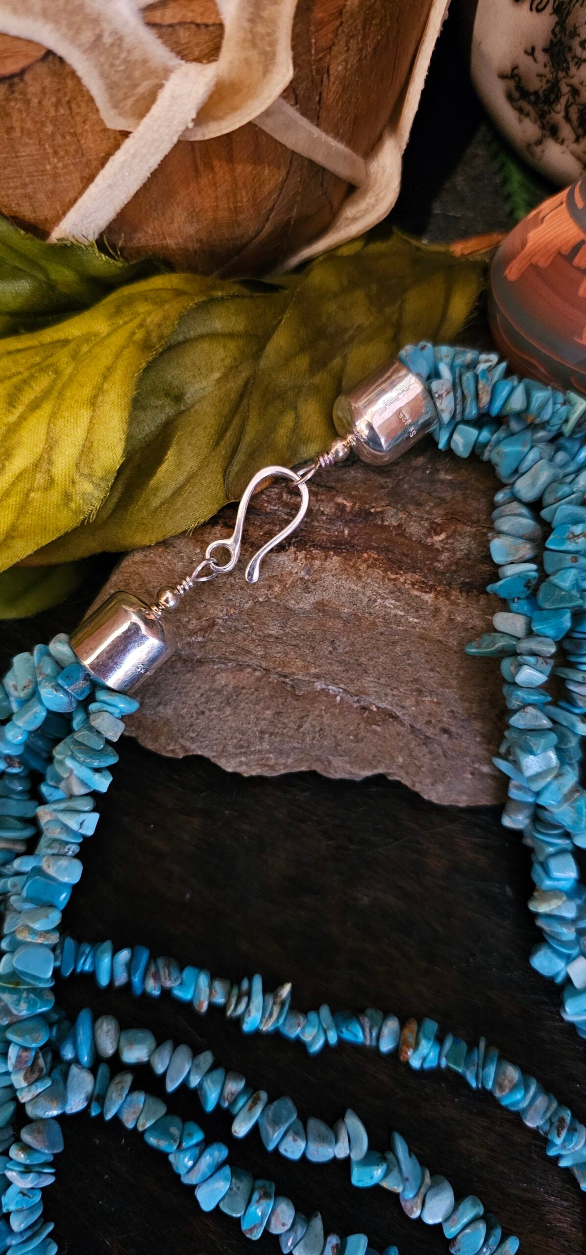 5-Strand Kingman Turquoise Heishi Necklace