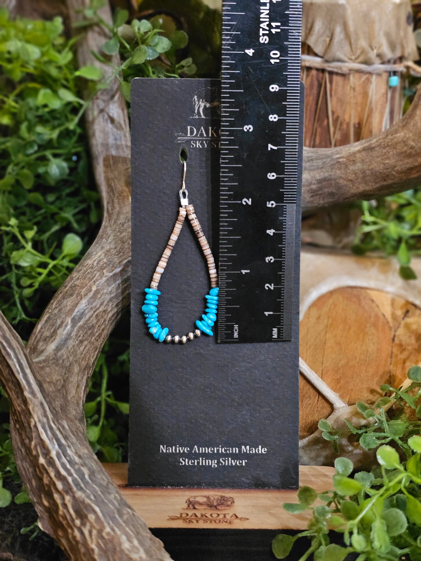 Kingman Turquoise Heishi Earrings