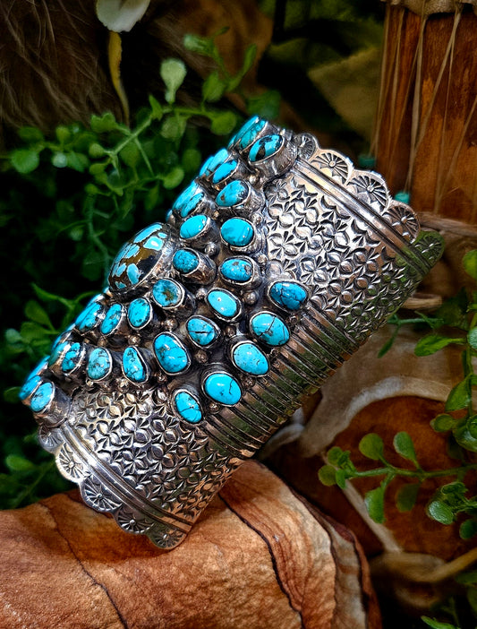 Boulder Turquoise and Kingman Turquoise Bracelet