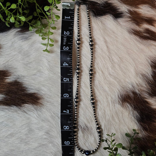 20in. Navajo Pearl Necklace w/ Blue Lapis