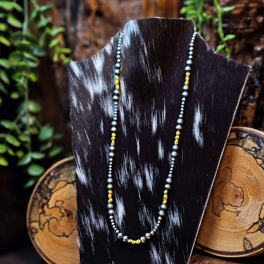 20in. Navajo Pearl Necklace w/ Palomino Turquoise