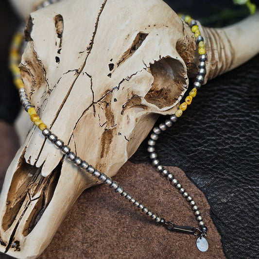 18in. Navajo Pearl Necklace w/ Palomino Turquoise
