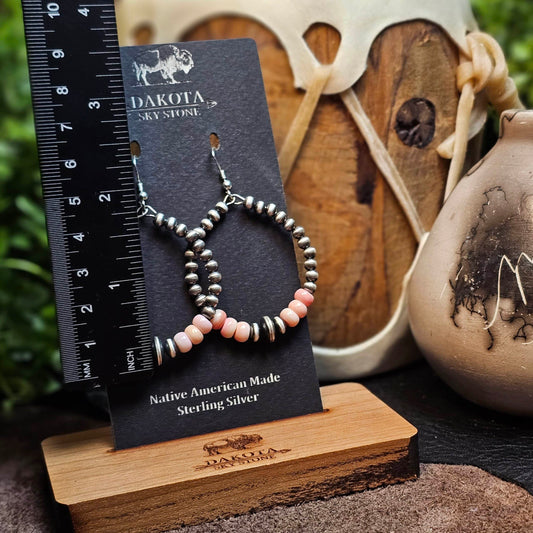 Navajo Pearl Earrings w/ Pink Conch