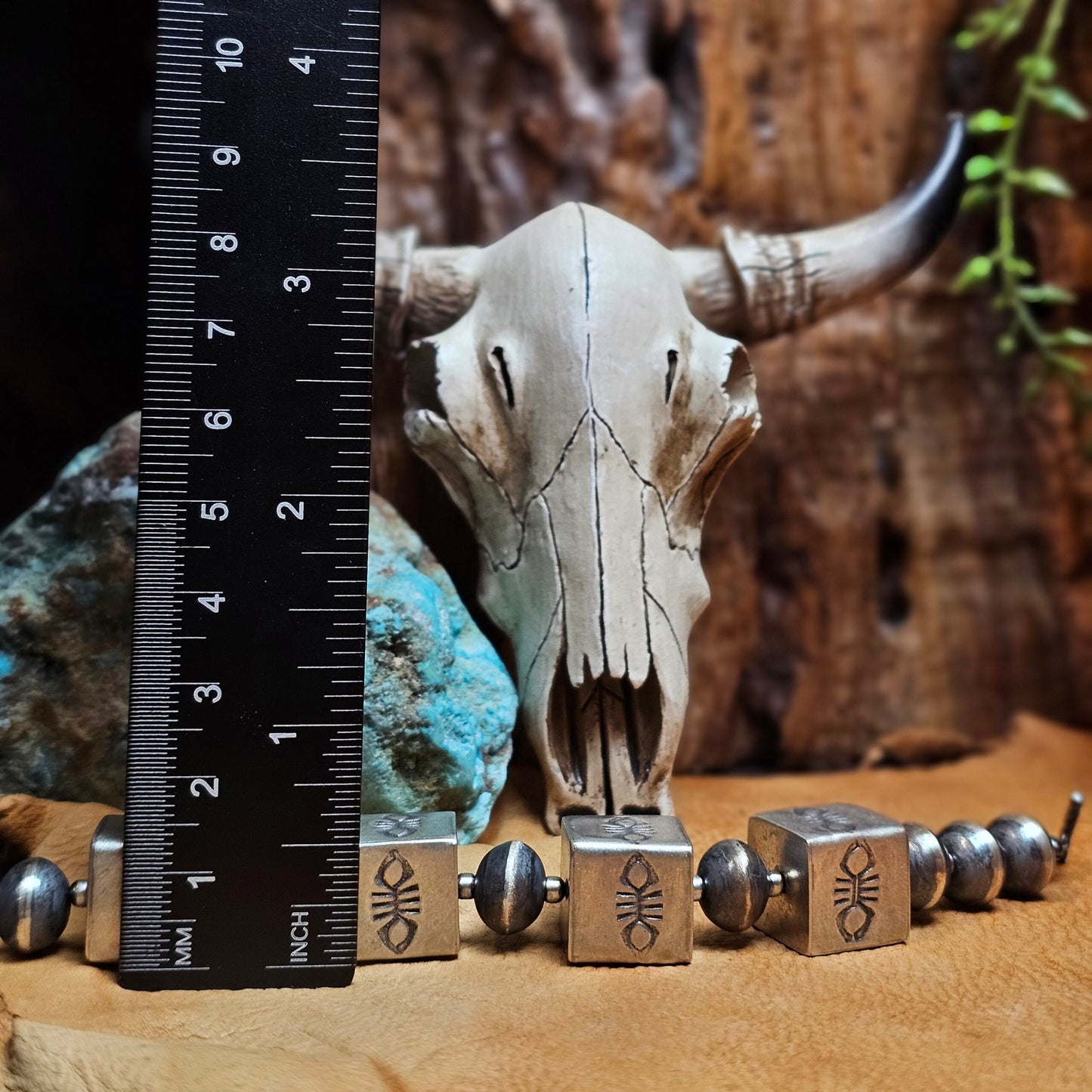 Navajo Pearl Bracelet w/ Box Beads and Saucer Beads
