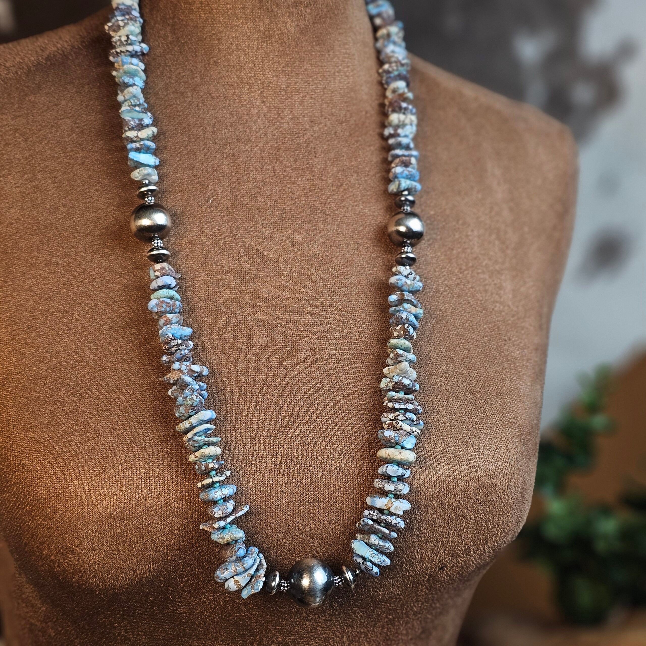 28in. Golden Hills Turquoise Heishi Necklace – Dakota Sky Stone
