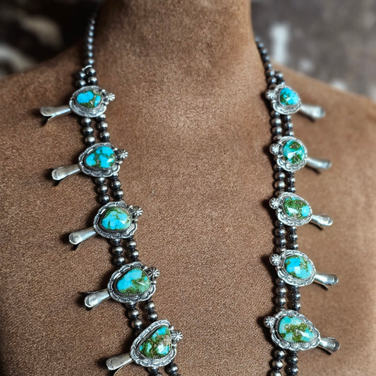 Sierra Nevada Turquoise Squash Blossom Necklace
