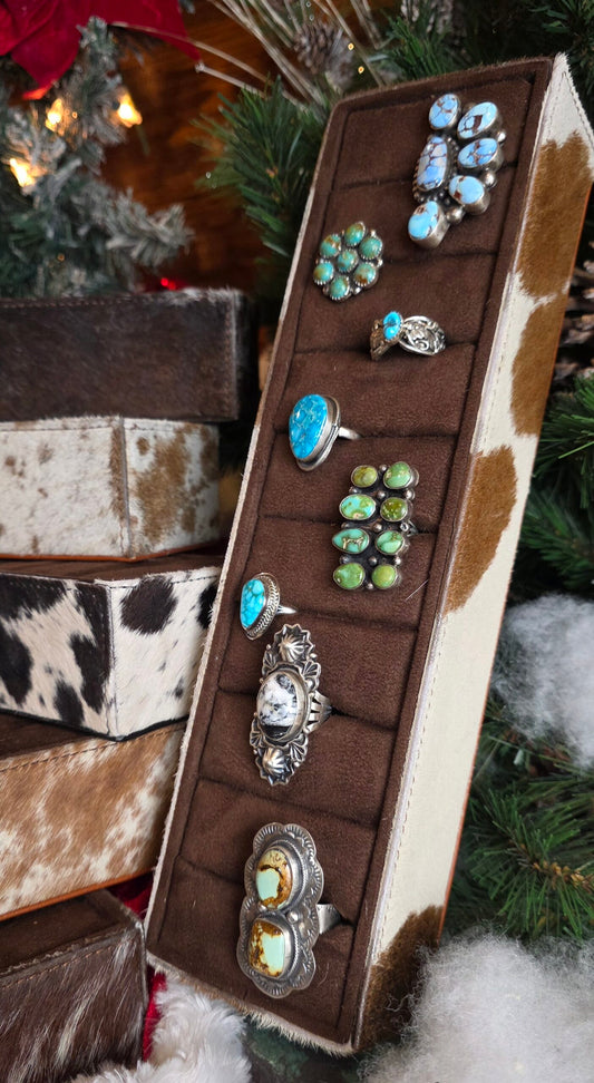 Cowhide Ring Display Holder