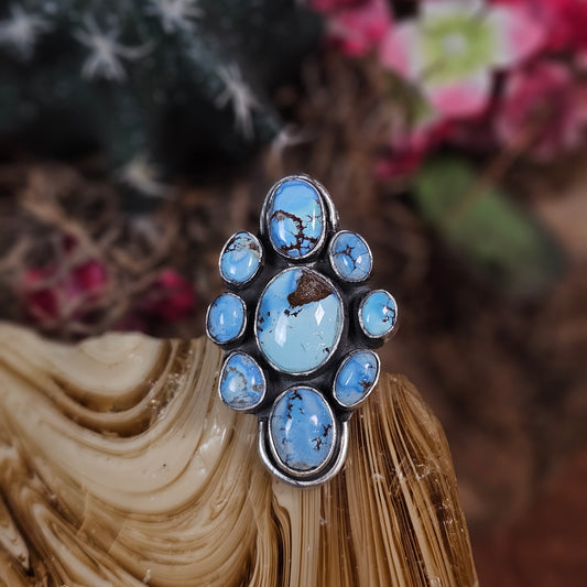 Adjustable Golden Hills Turquoise Ring
