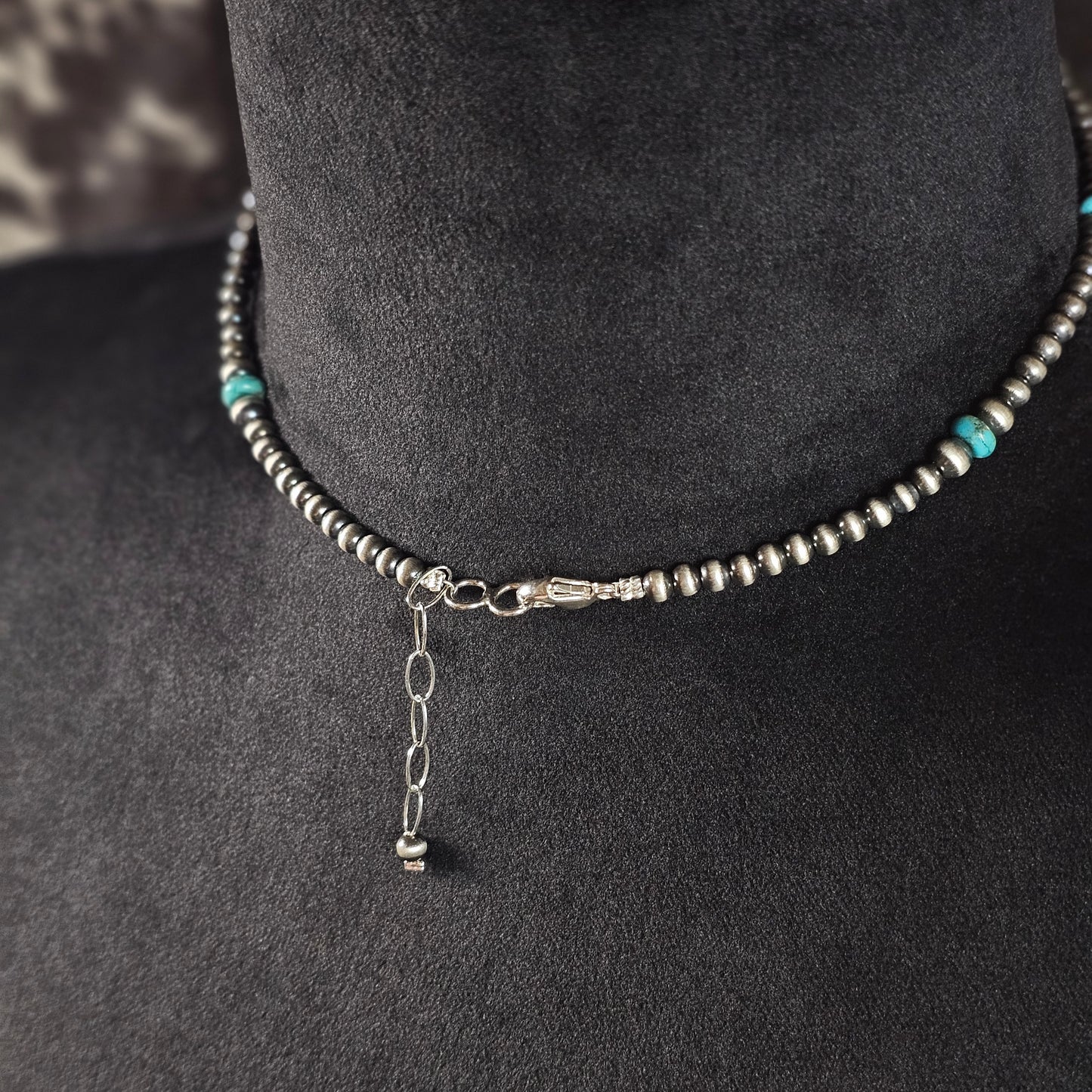 14in. Navajo Pearl Necklace w/ Kingman Turquoise