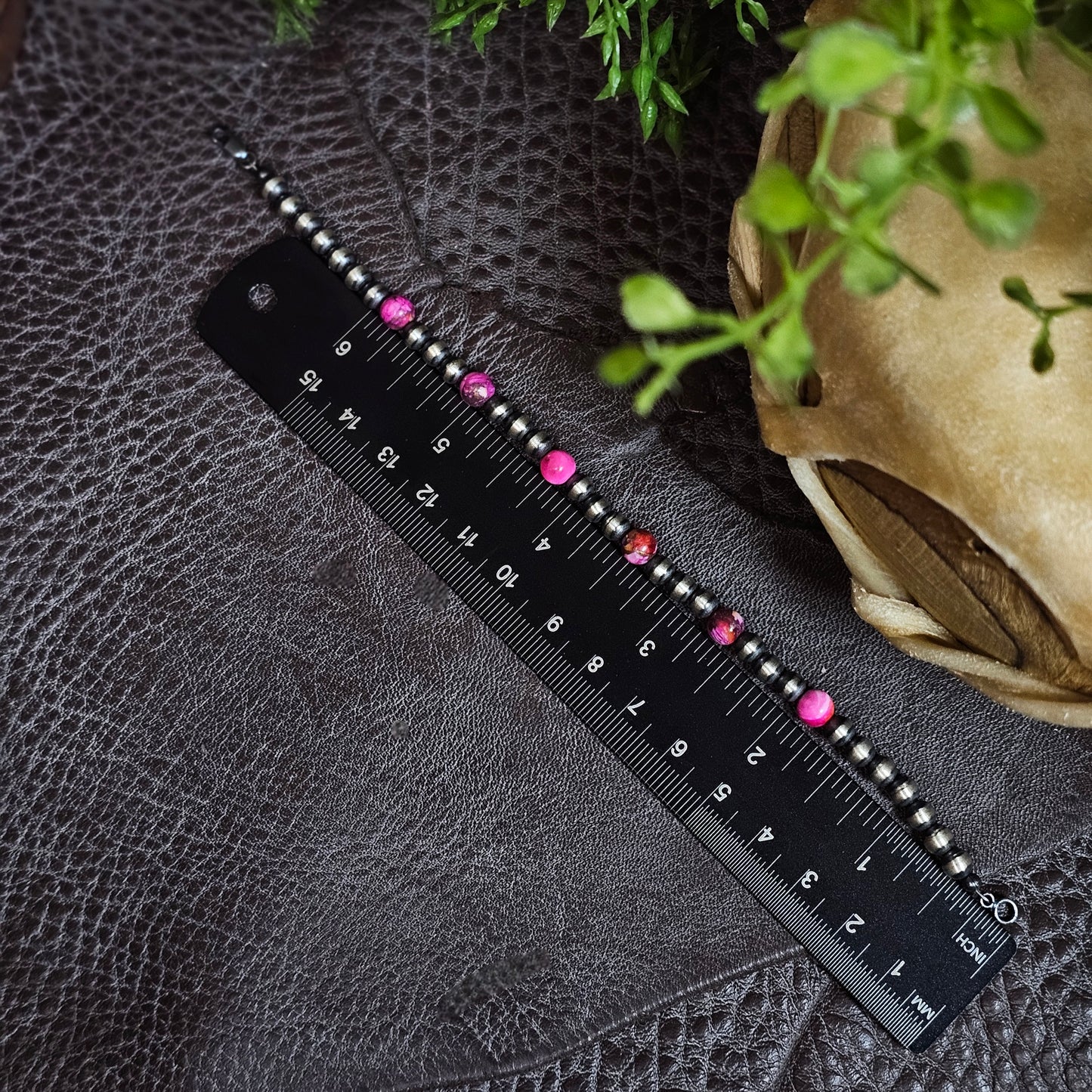 Navajo Pearl Bracelet w/ Dahlia