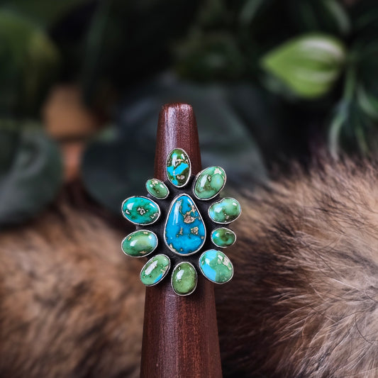 Sierra Nevada Turquoise Ring w/ Sonoran Turquoise - Size 7