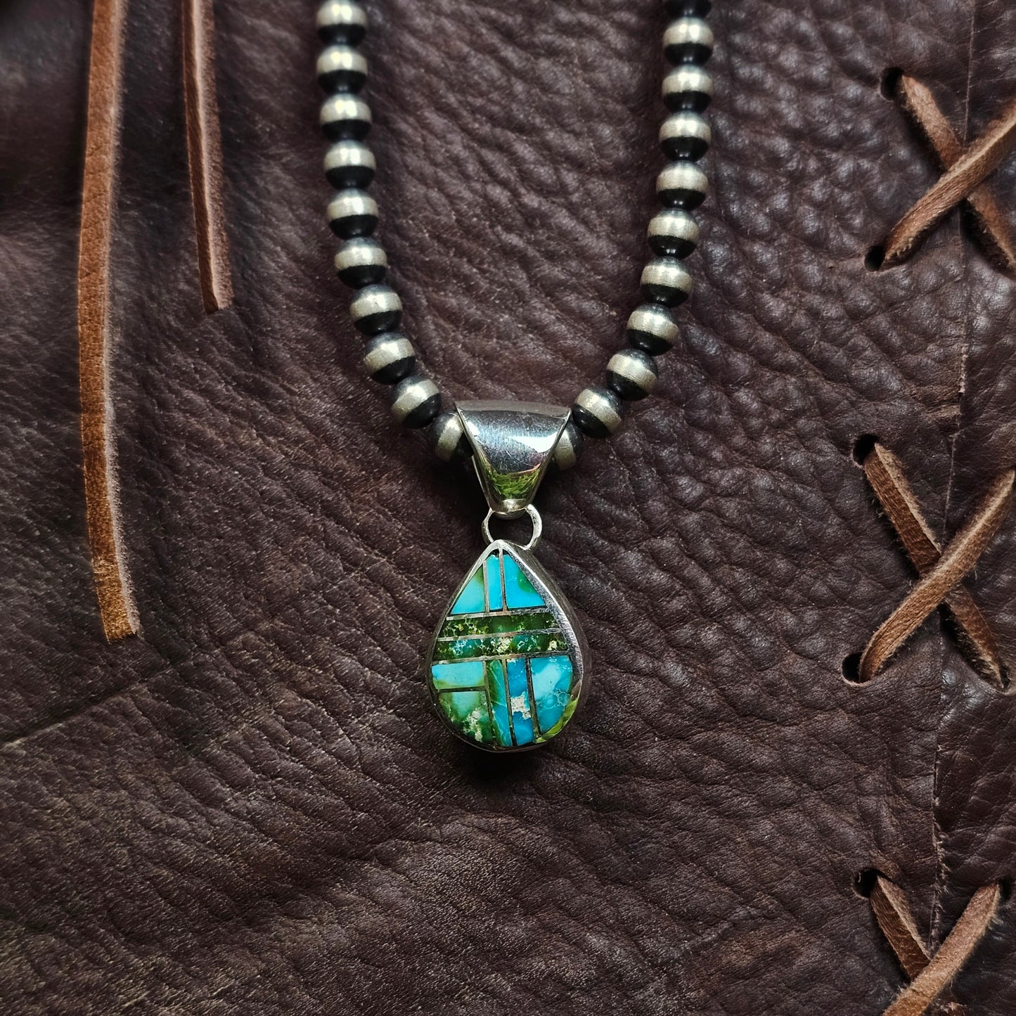 Zuni Necklace w/ Sierra Nevada Turquoise and Sonoran Turquoise