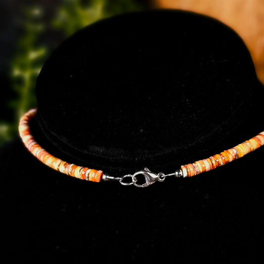 16in. Spiny Oyster Heishi Necklace