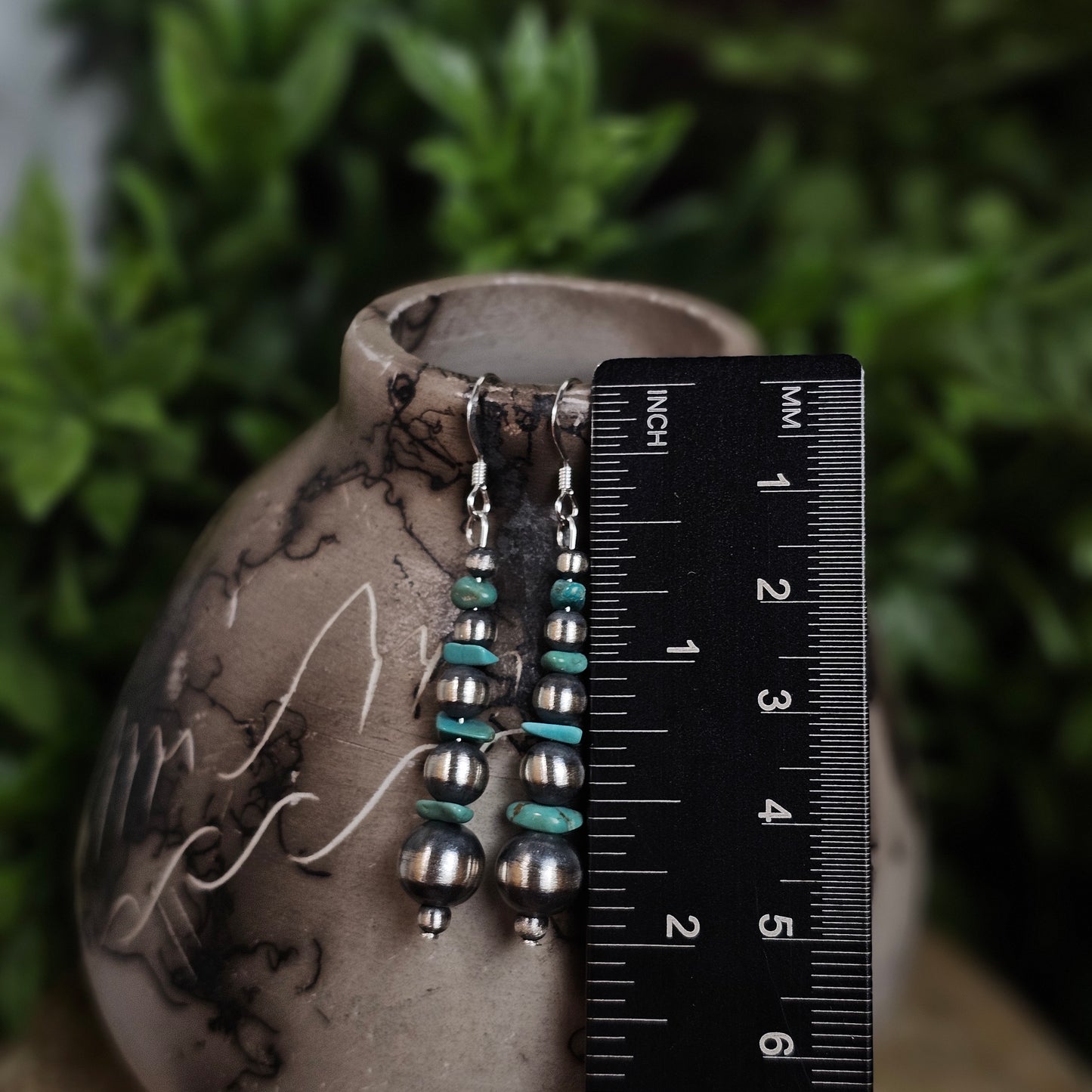 Navajo Pearl Earrings w/ Royston Turquoise