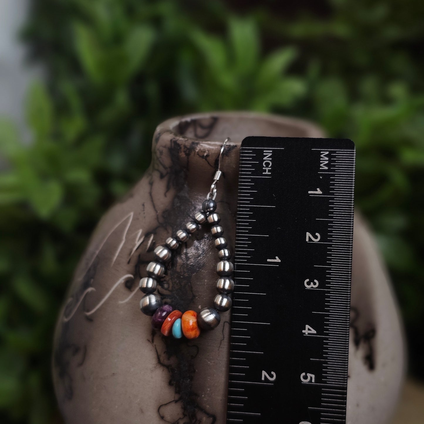 Navajo Pearl Earrings w/ Kingman Turquoise and Spiny Oyster