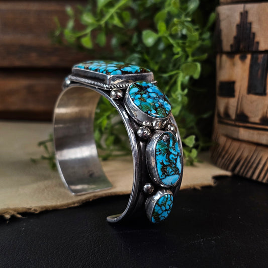 Kingman Water Web Turquoise Bracelet