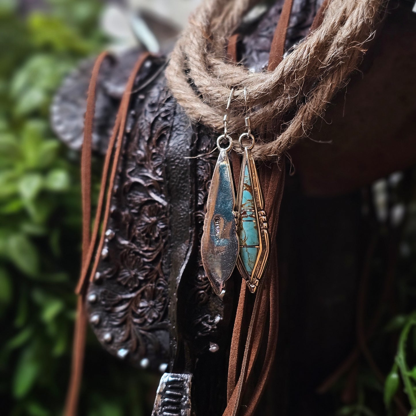Zuni Earrings w/ Number 8 Turquoise