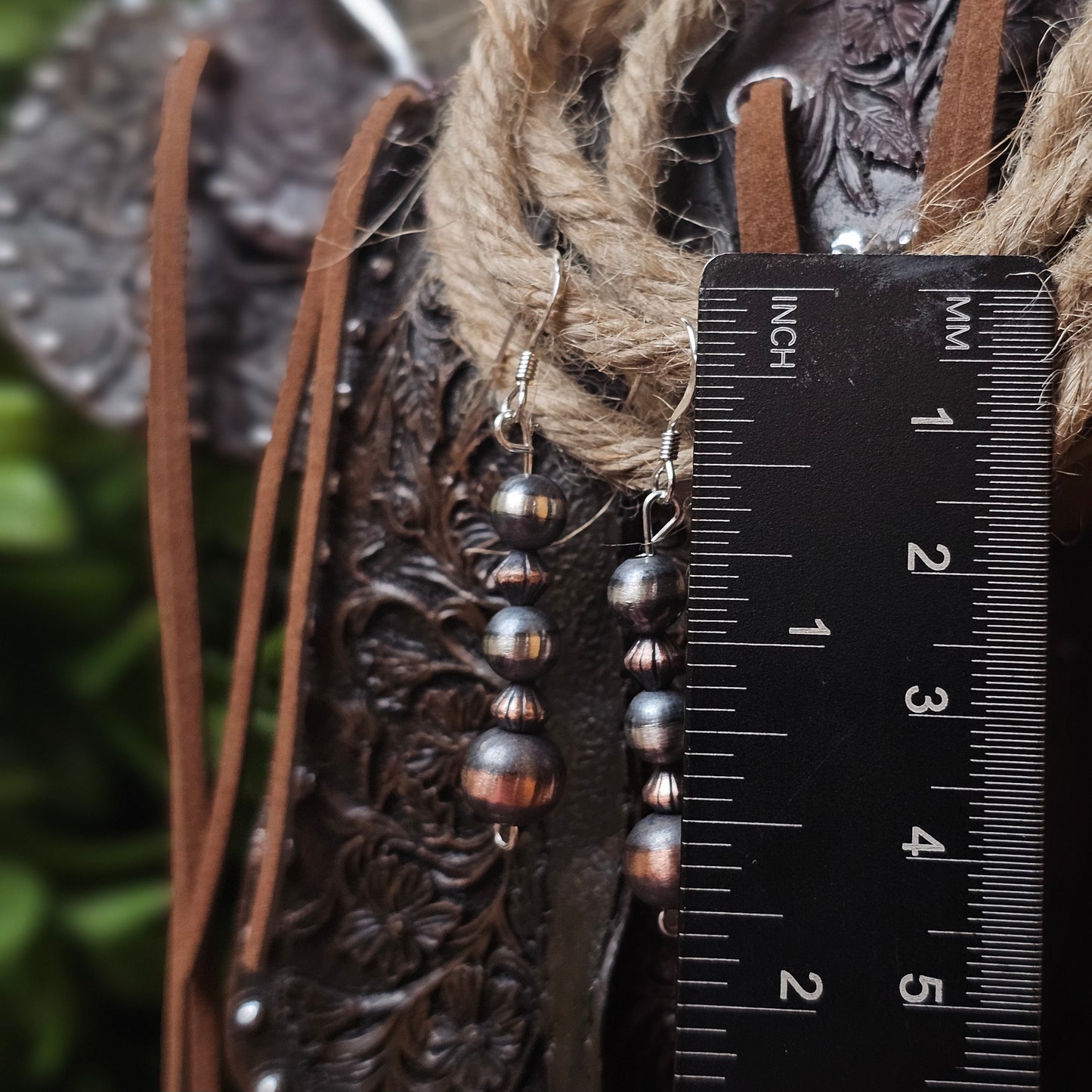 Navajo Pearl Earrings w/ Copper