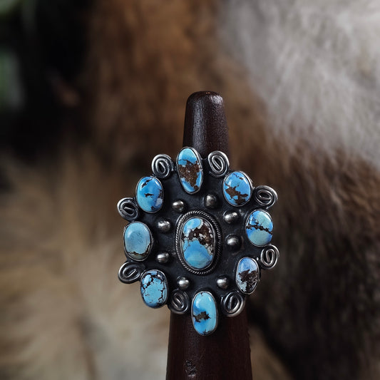 Adjustable Golden Hills Turquoise Ring