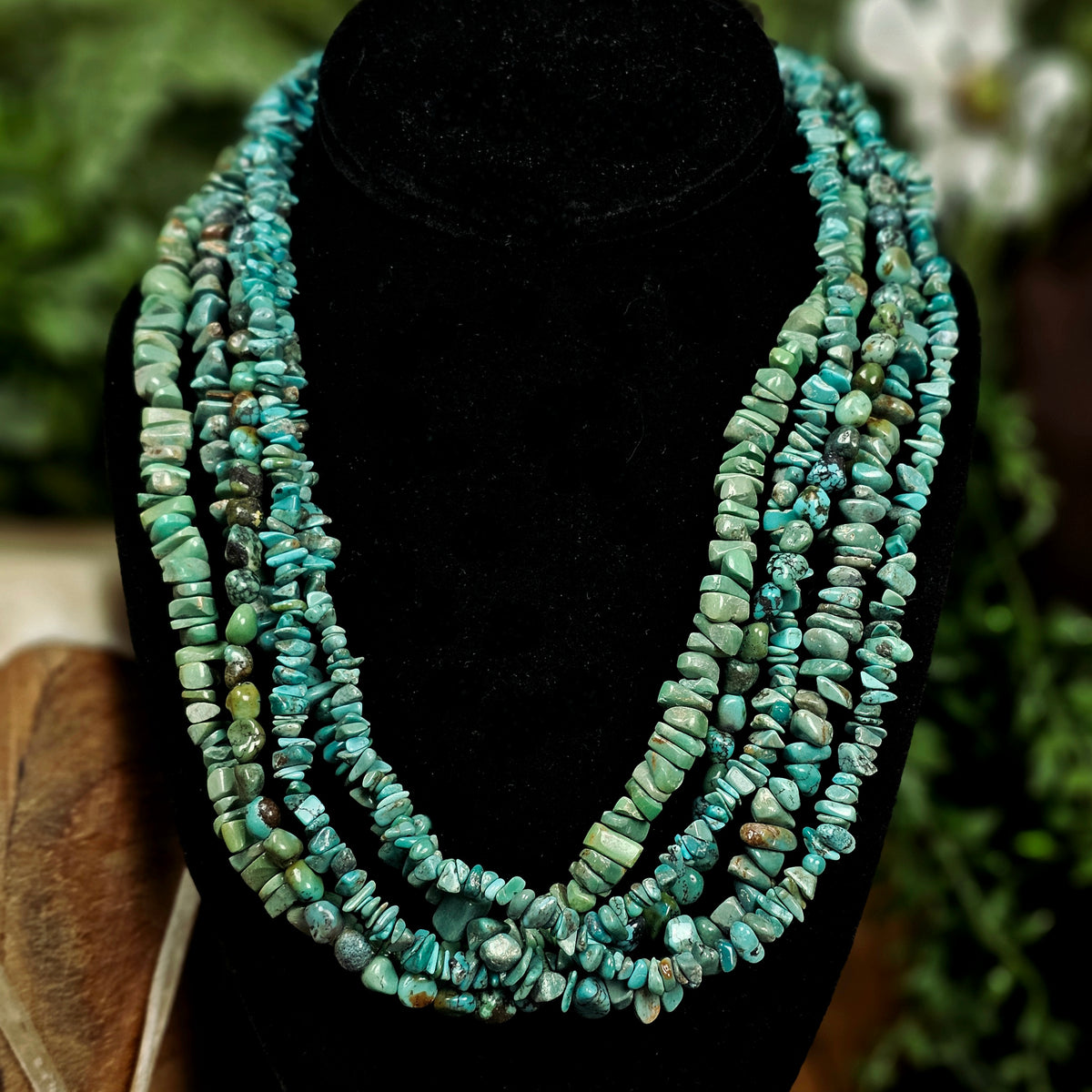 5-Strand Heishi Necklace w/ Royston Turquoise