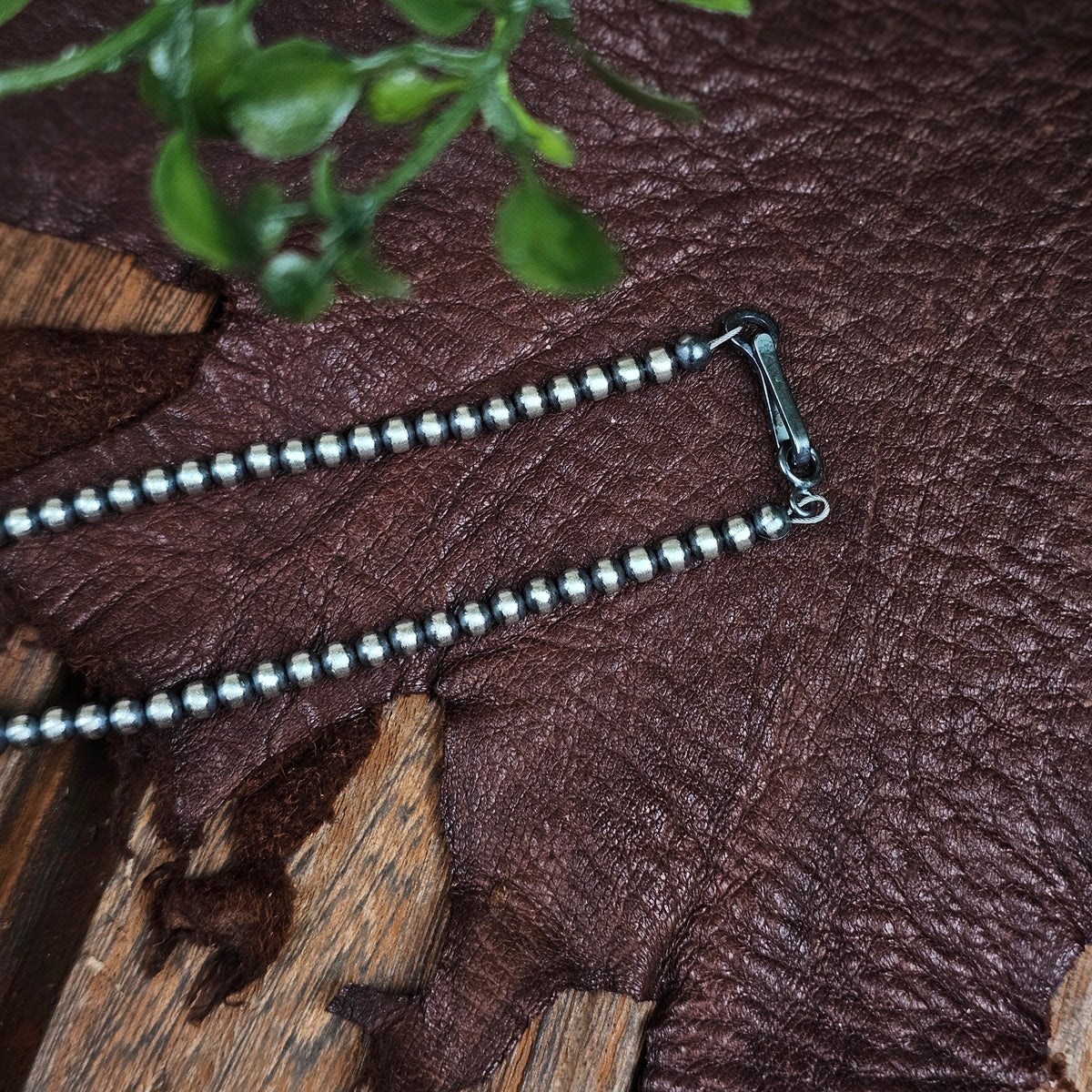 20in. Navajo Pearl Lariat Necklace w/ Kingman Turquoise and Spiny Oyster