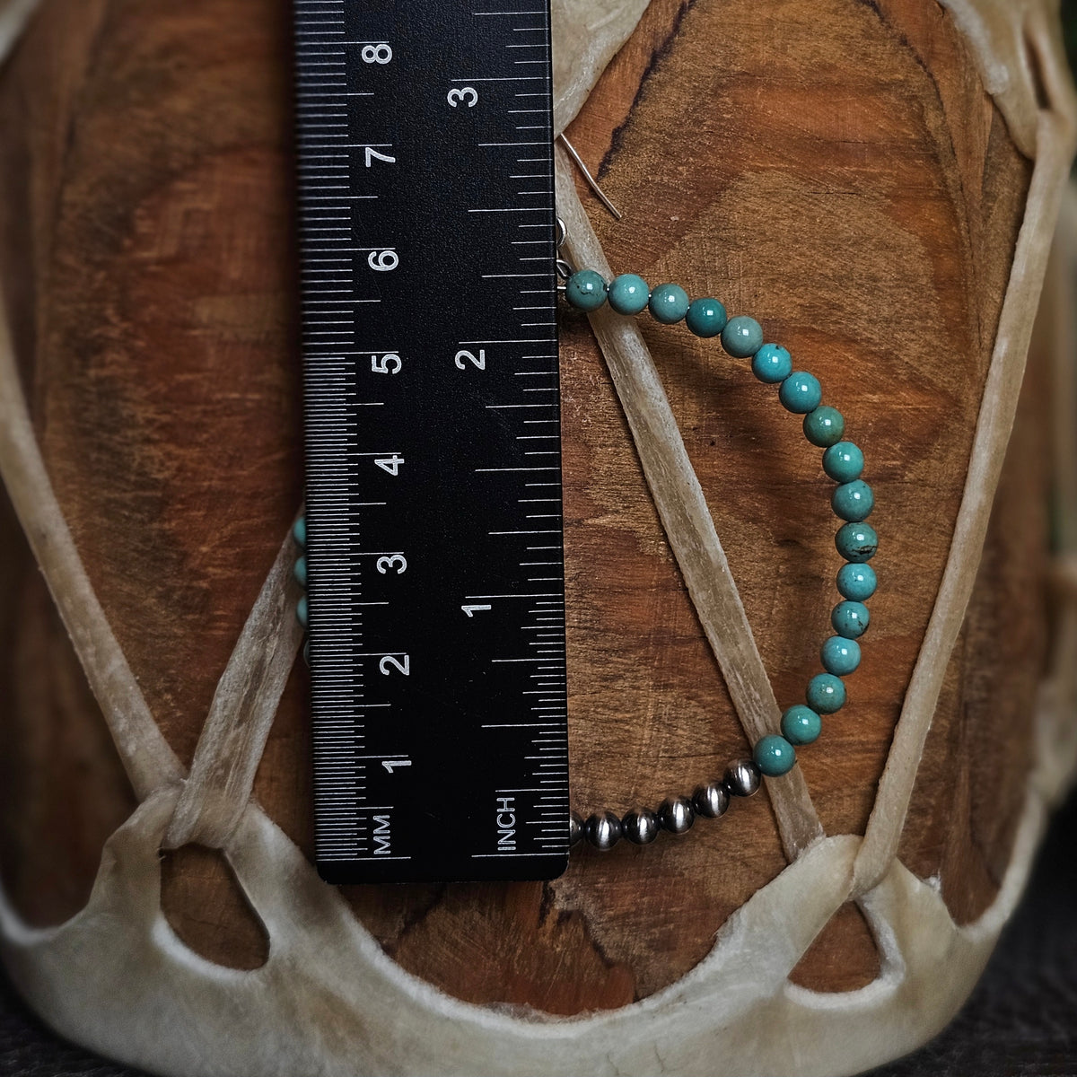 Pilot Mountain Turquoise Heishi Earrings w/ Navajo Pearls