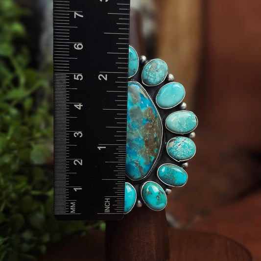 Kingman Turquoise Ring w/ White Water Turquoise - Size 10