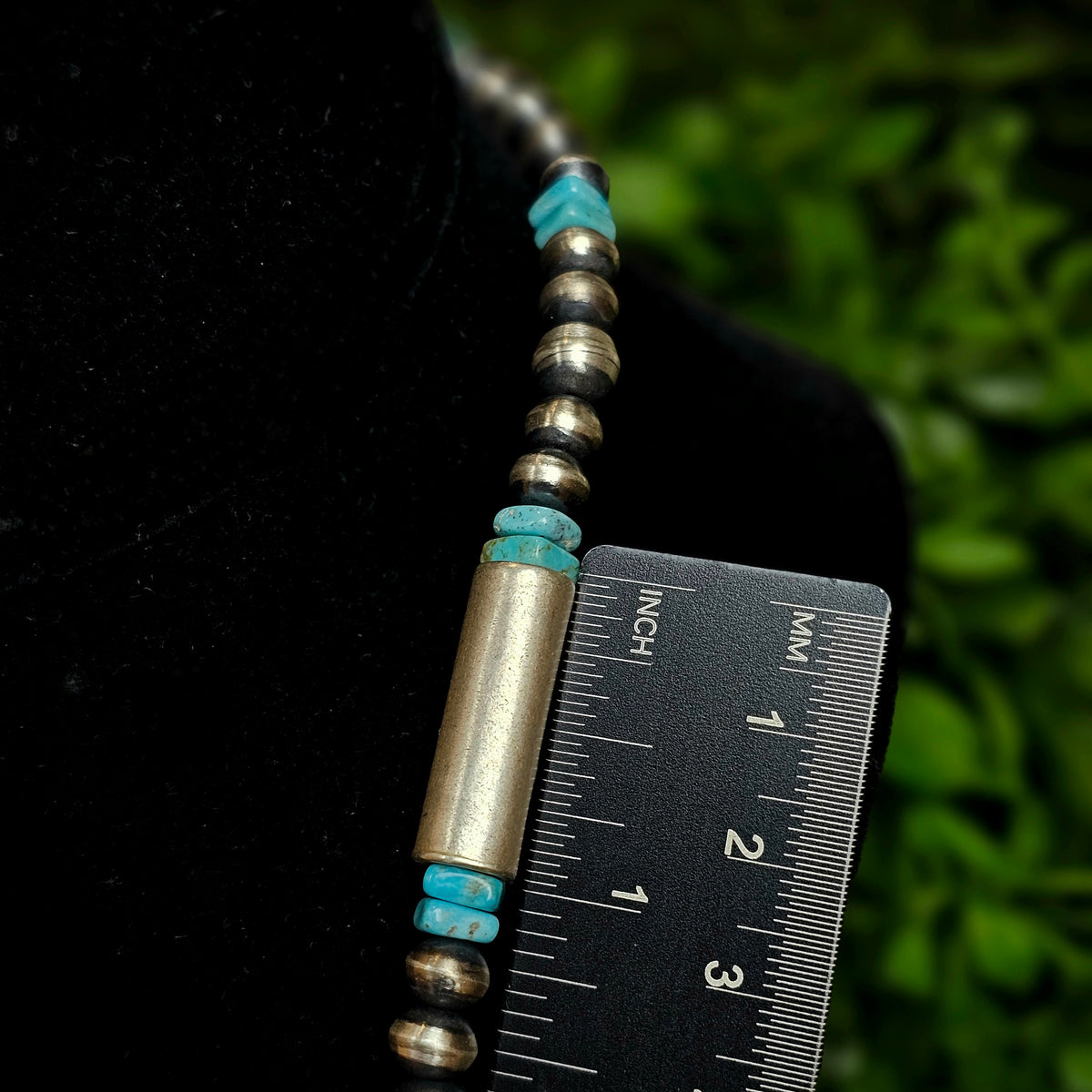 18in. Handmade Navajo Pearl Necklace w/ Kingman Turquoise