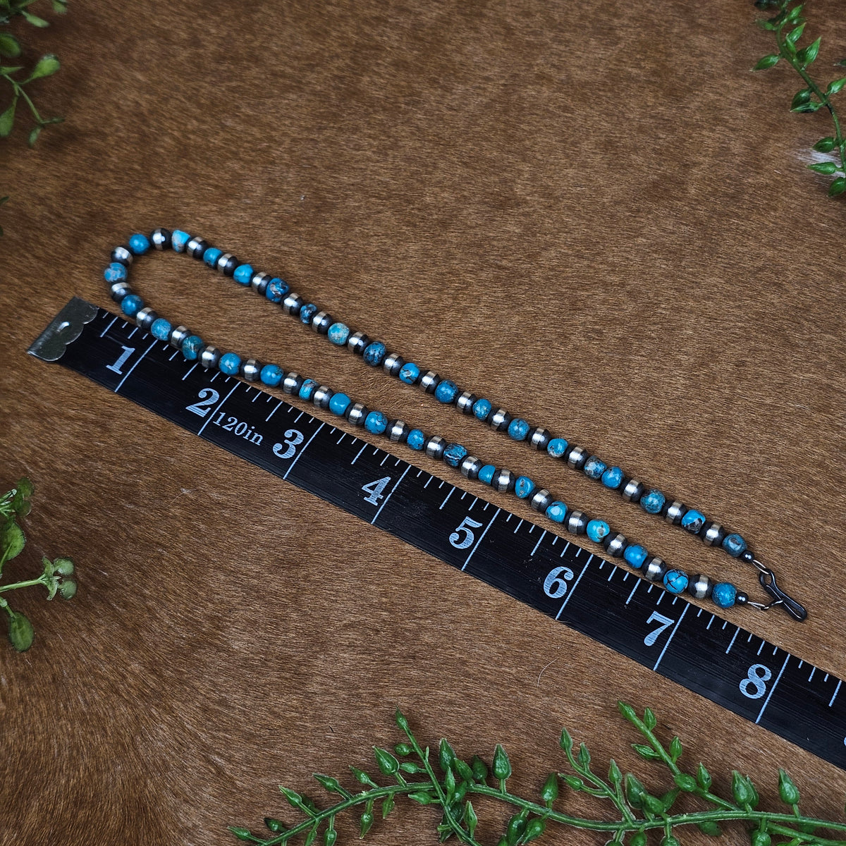 16in. Navajo Pearl Necklace w/ Kingman Turquoise