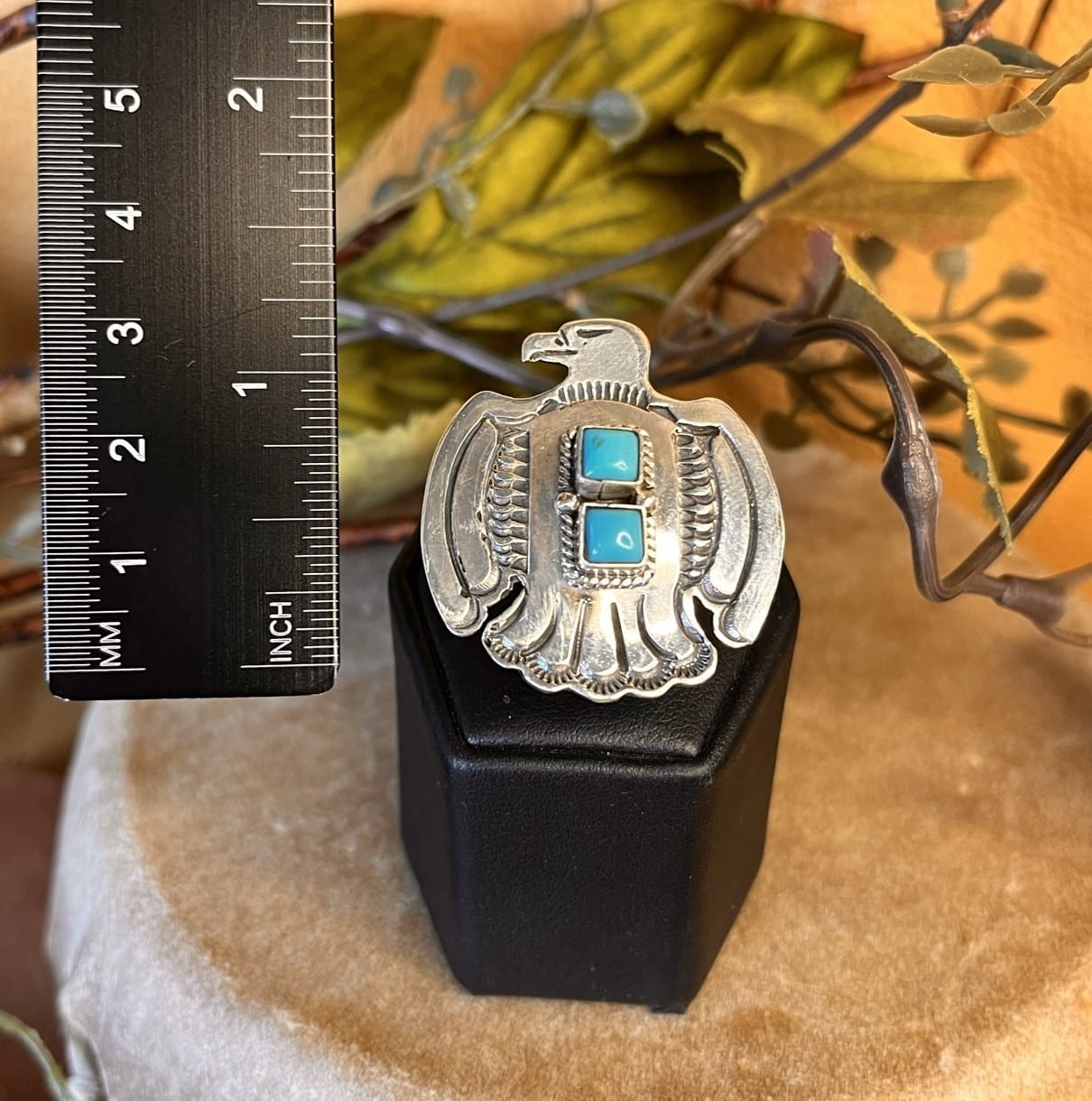 Sleeping Beauty Turquoise Thunderbird Ring Sz. 5.5