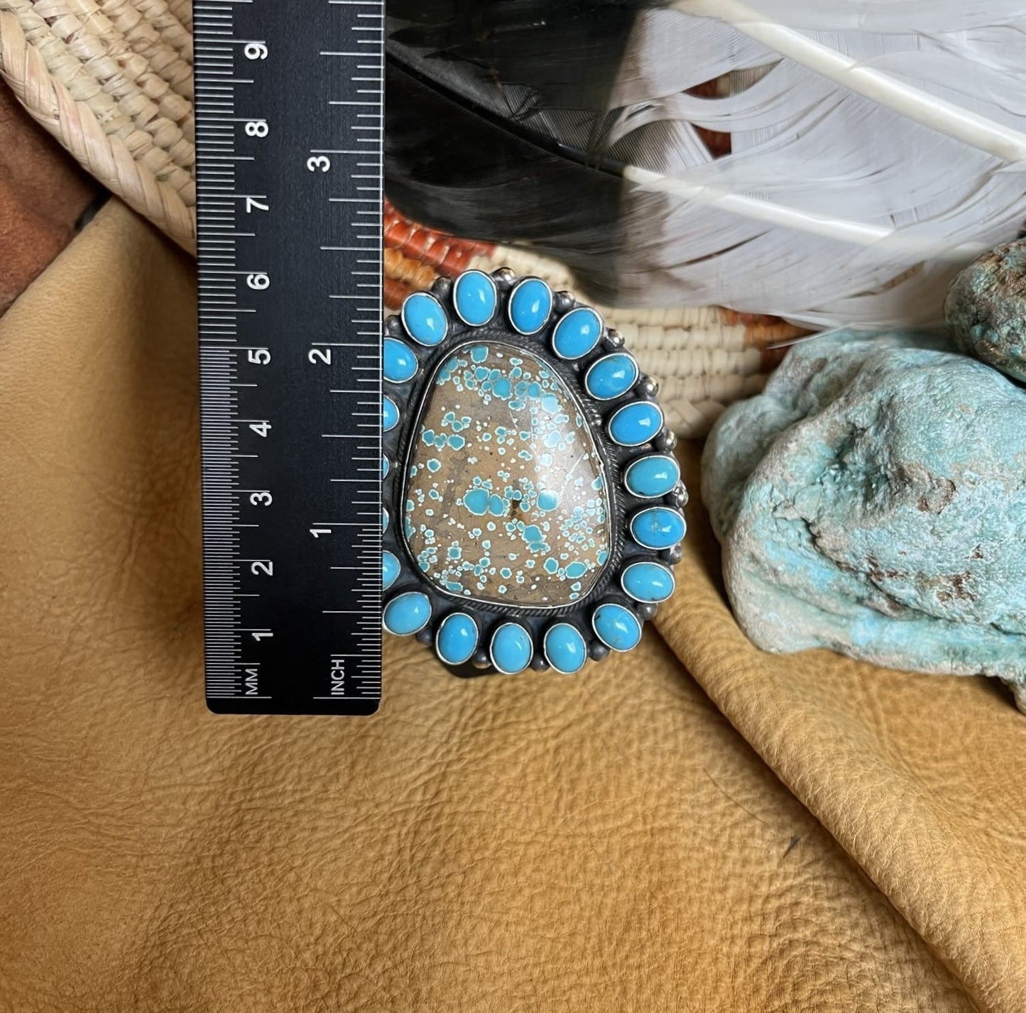 Boulder and Kingman Turquoise Ring Sz. 9