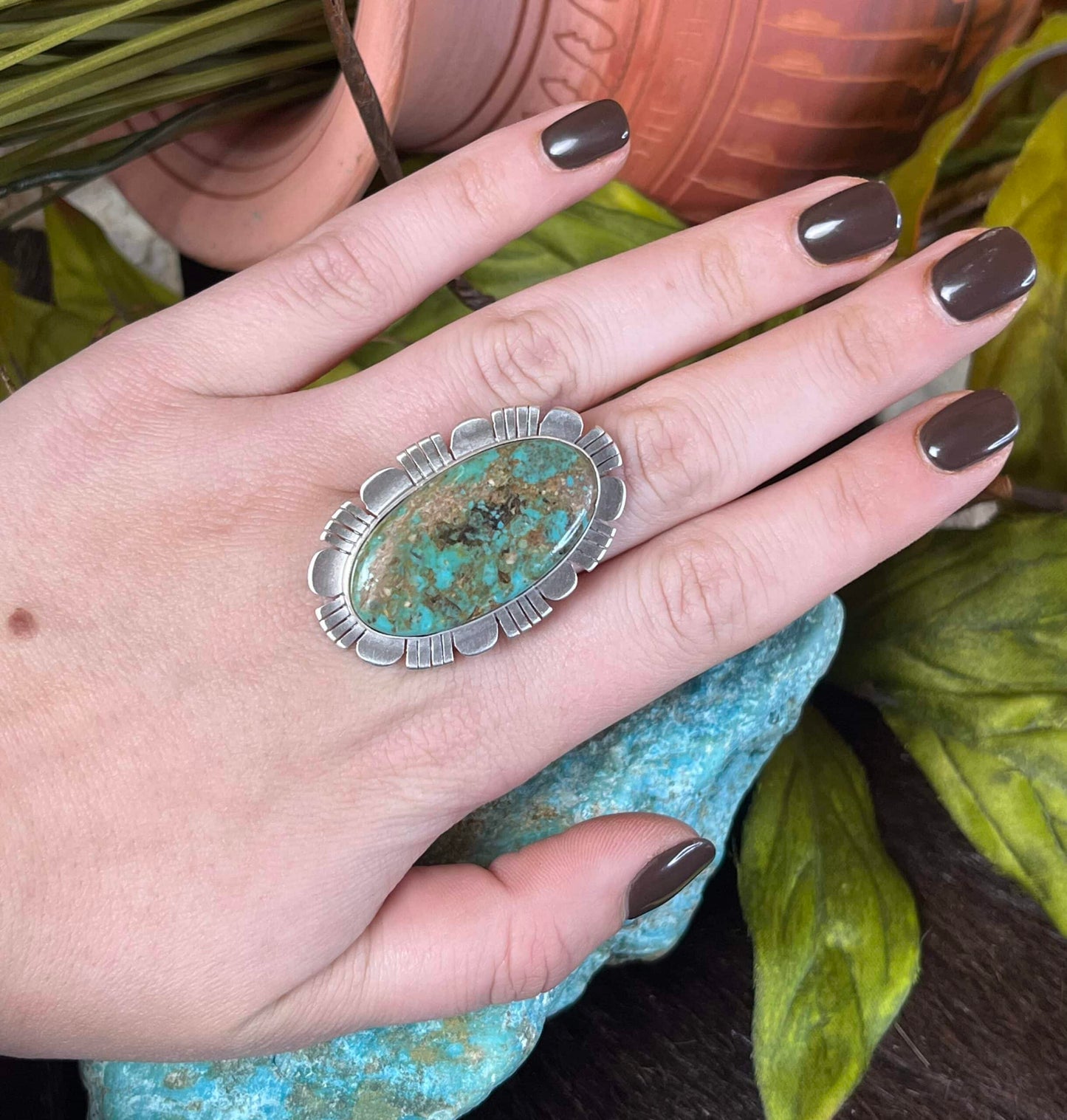 Adjustable Royston Turquoise Ring