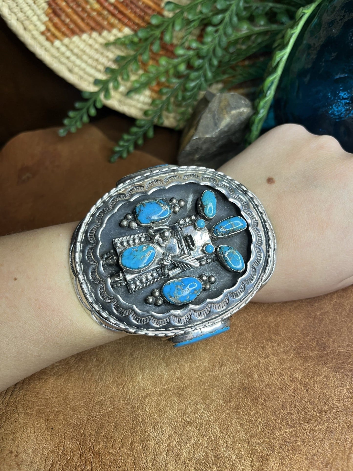 Kingman Turquoise Kachina Cuff