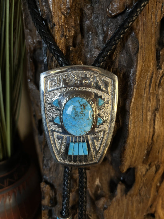 Kingman Inlay Bolo Tie