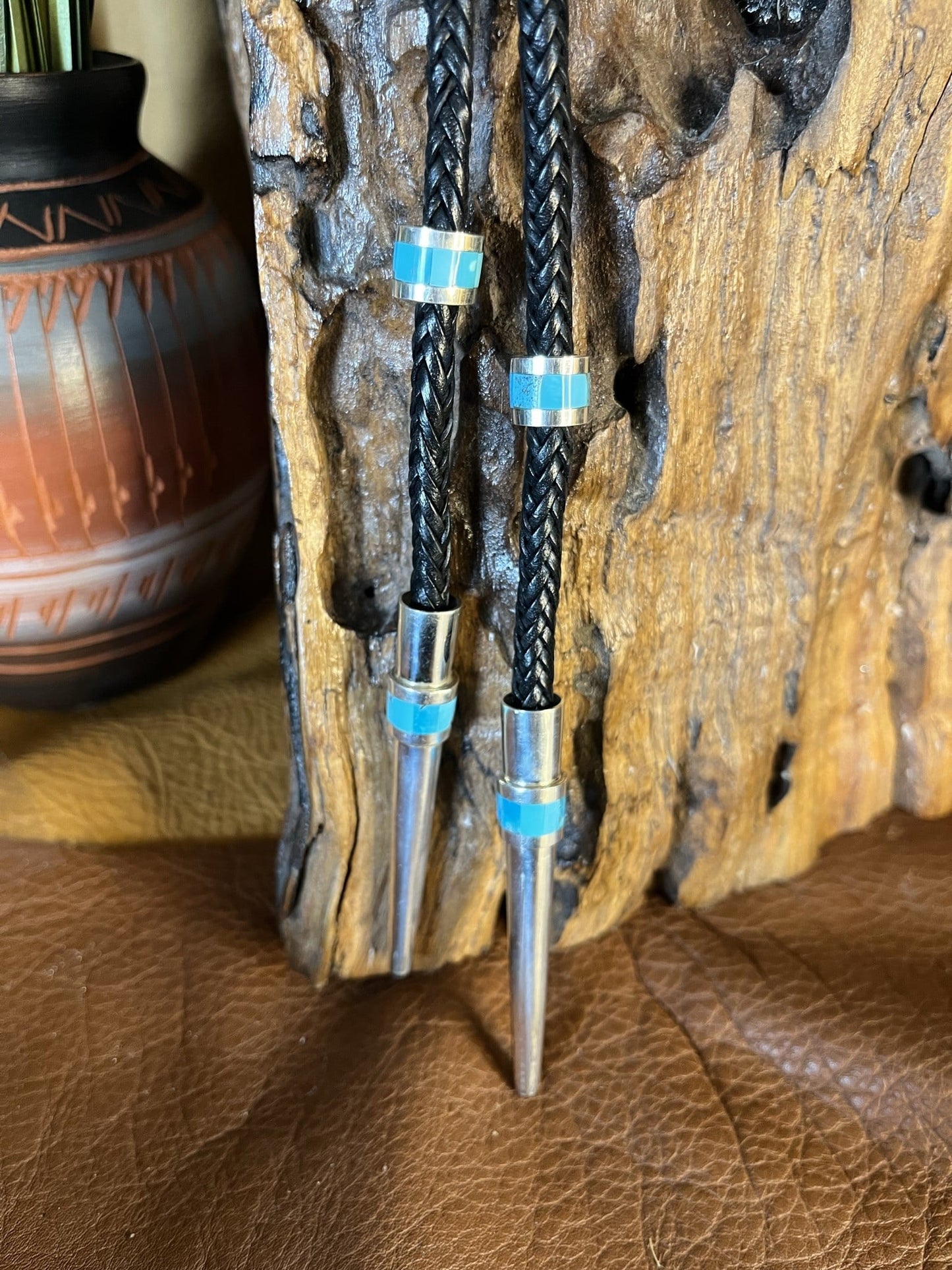 Kingman Inlay Bolo Tie