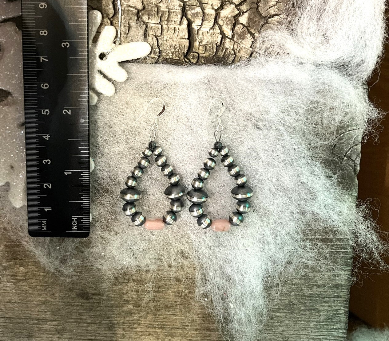 Peruvian Opal and Navajo Pearl Earrings