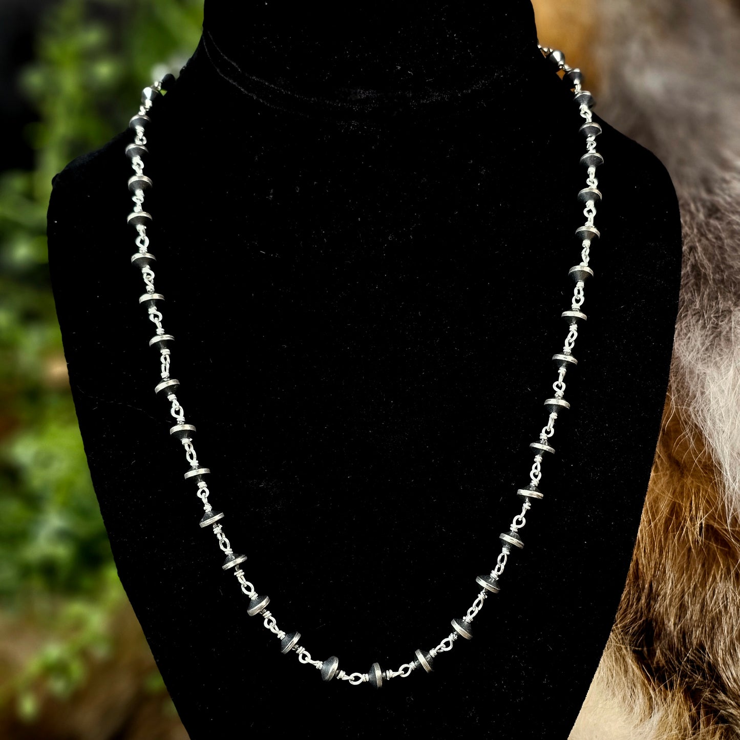 Navajo Pearl Chain Necklace w/ Saucer Beads - Various Lengths