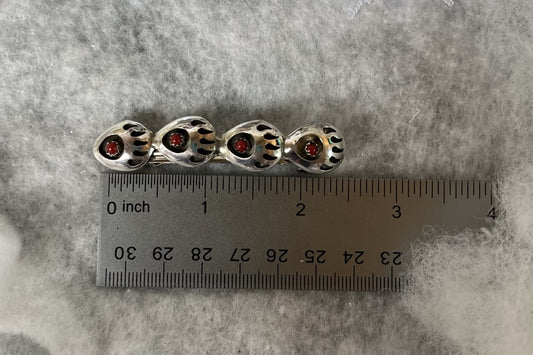 Red Coral Bear Paw Hair Barrette
