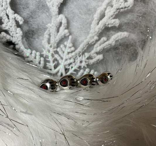 Red Coral Bear Paw Hair Barrette