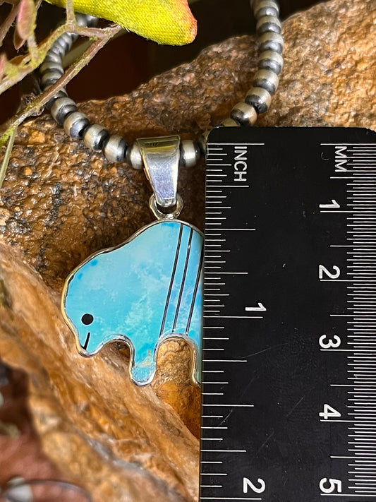 Zuni Necklace with Kingman Turquoise Inlay