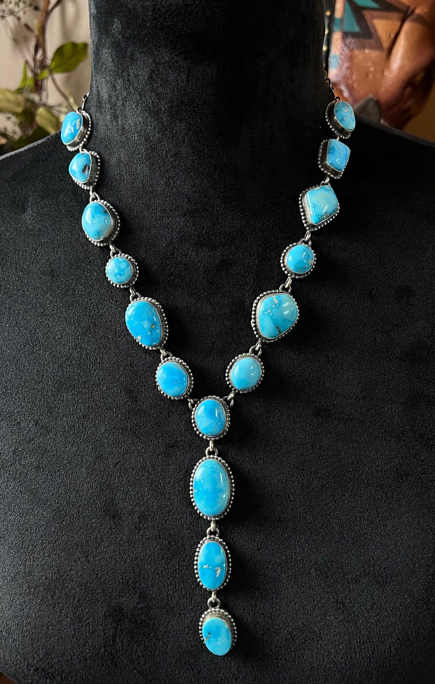 Kingman Turquoise Lariat Necklace