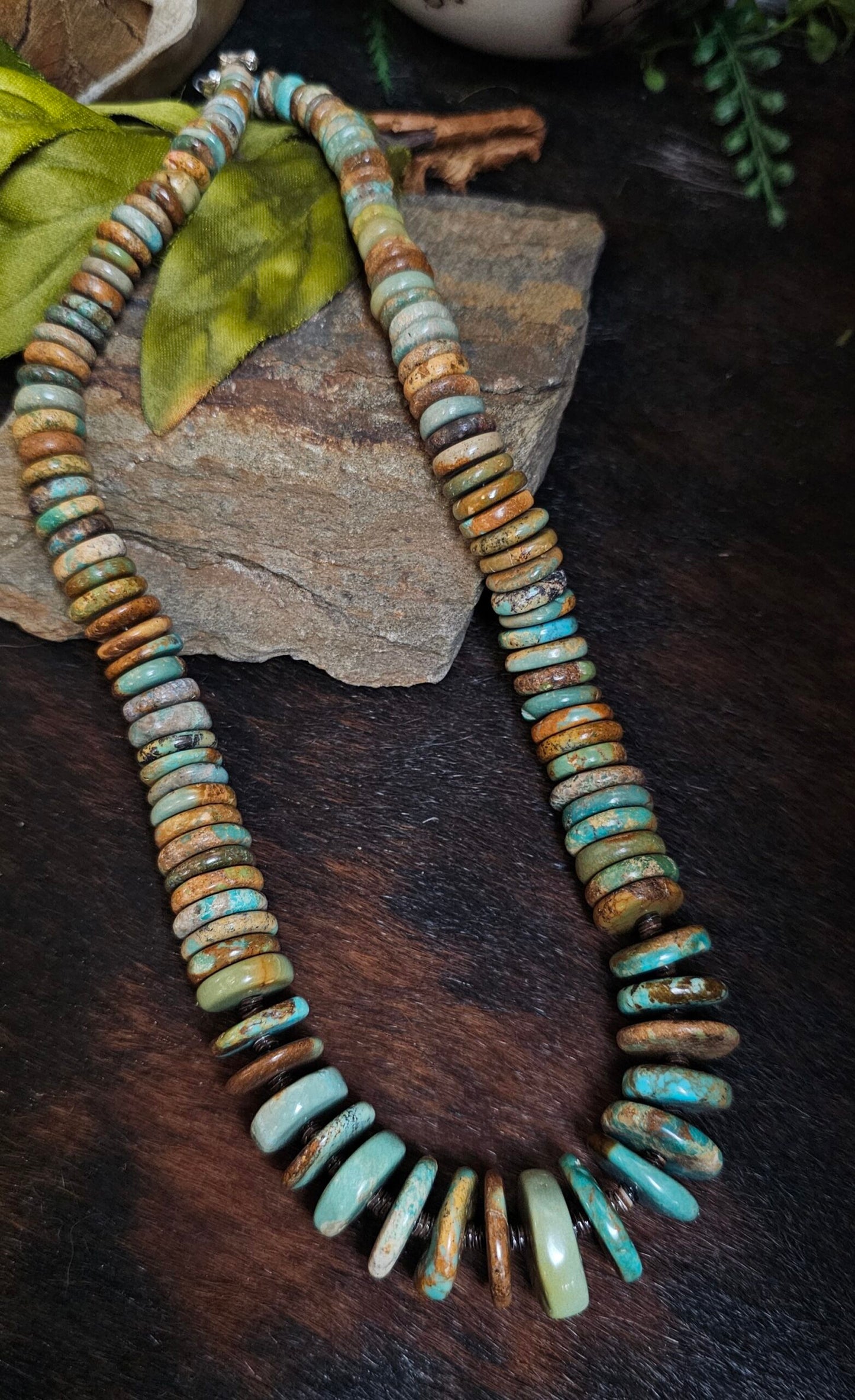 20in. Royston Turquoise Heishi Necklace