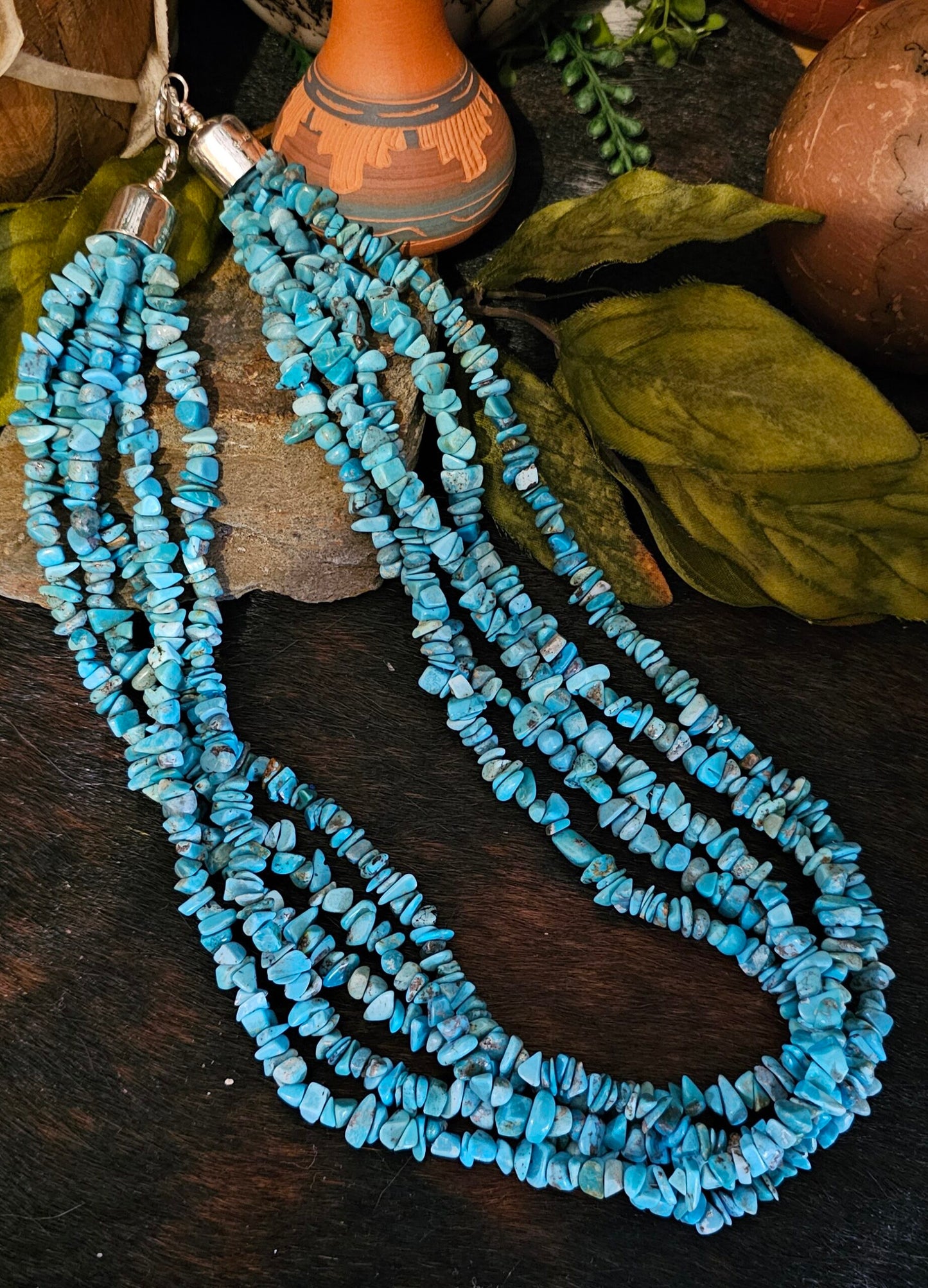 5-Strand Kingman Turquoise Heishi Necklace