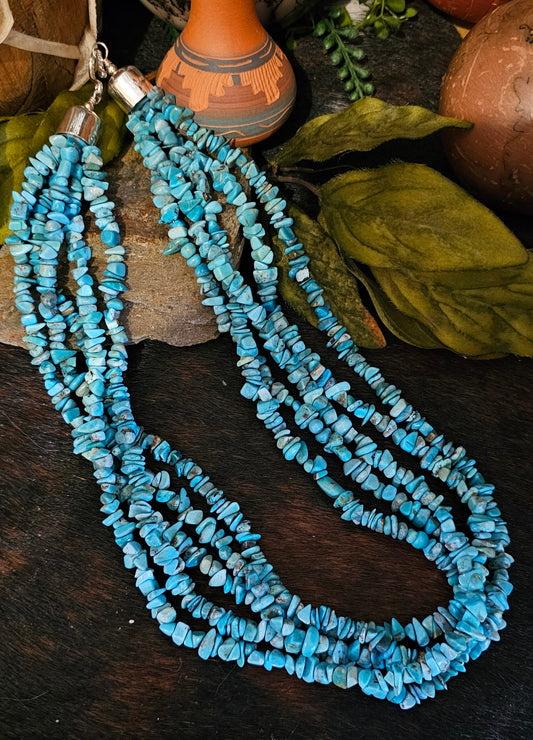 5-Strand Kingman Turquoise Heishi Necklace