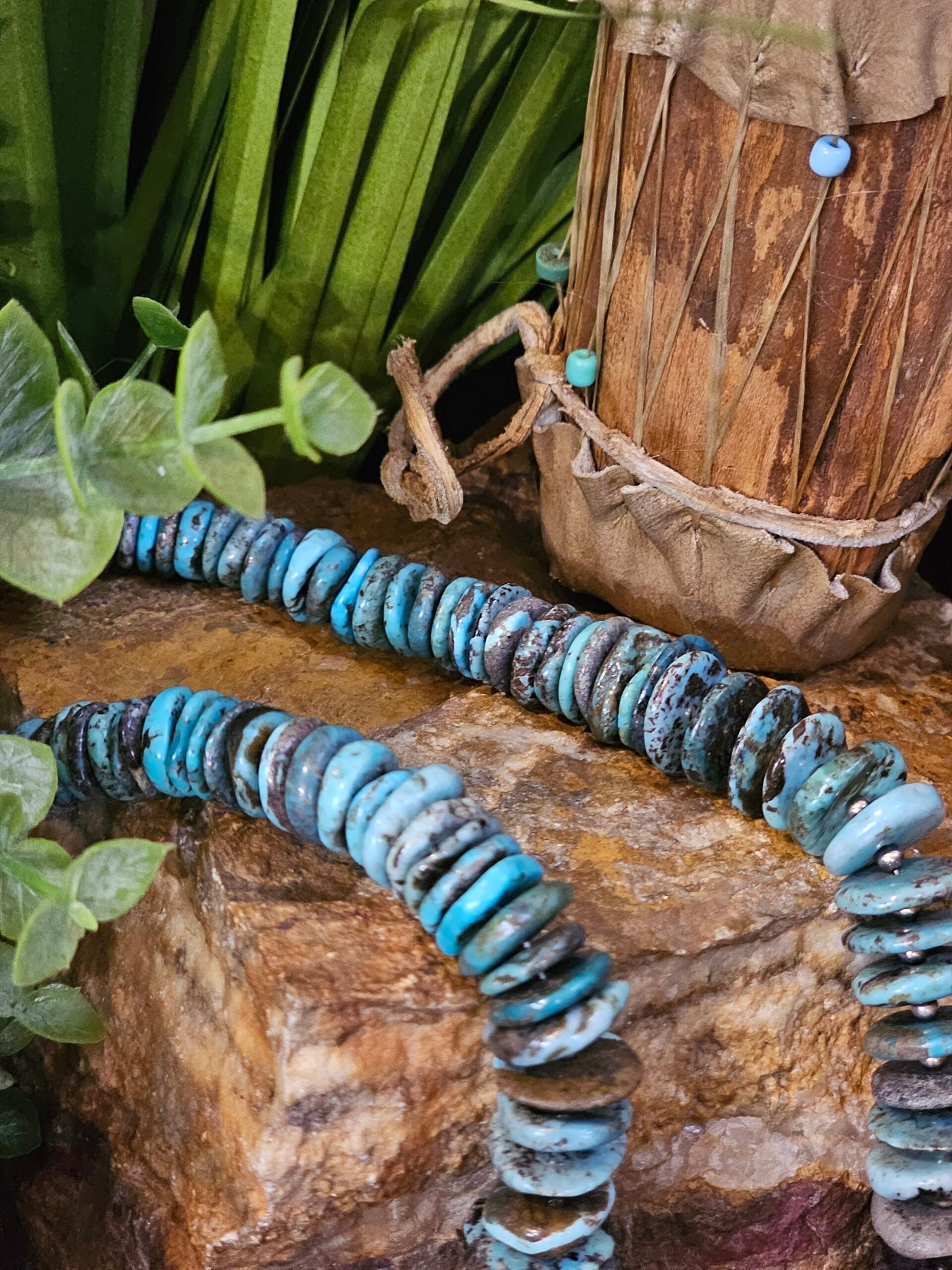 Kingman Turquoise Heishi Necklace