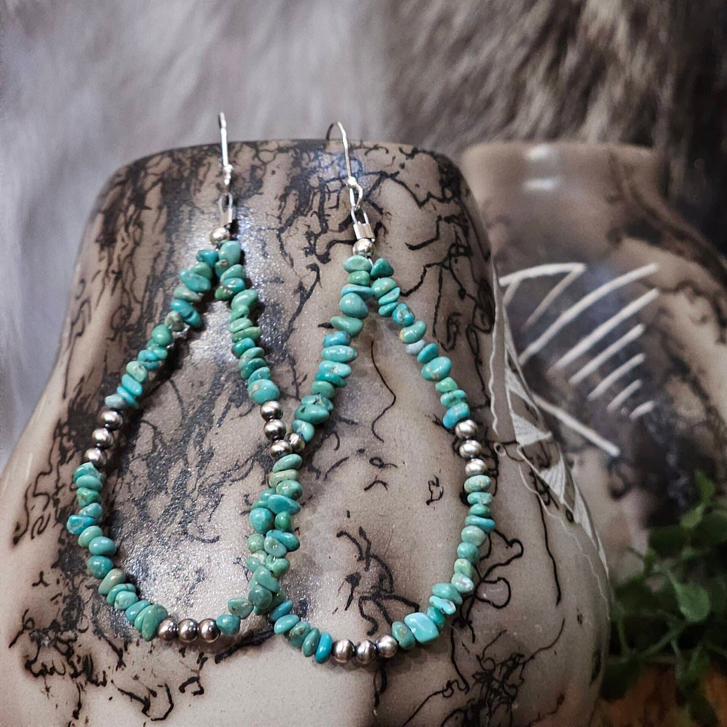 Royston Turquoise Heishi Earrings
