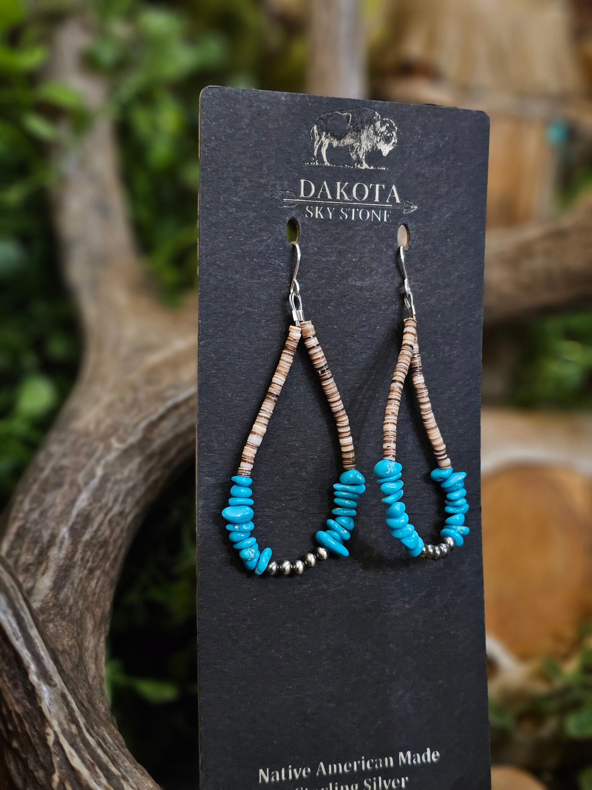 Kingman Turquoise Heishi Earrings