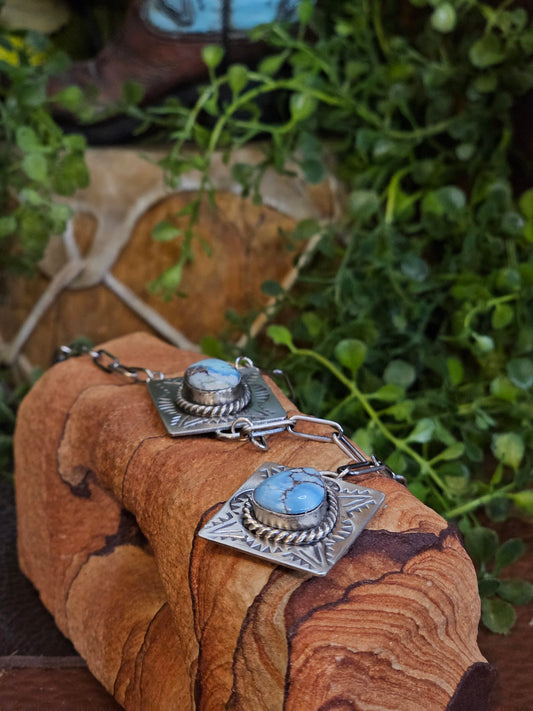 Golden Hills Turquoise Lariat Necklace