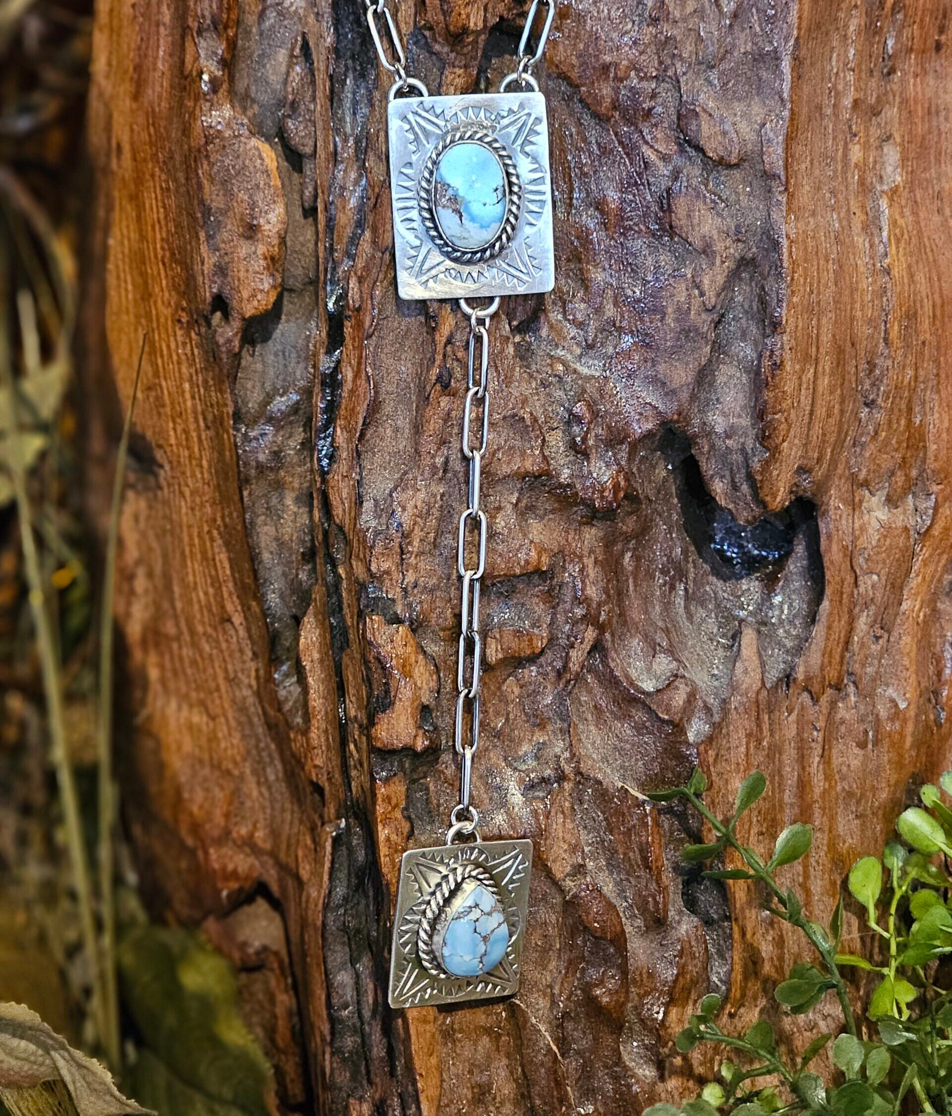 Golden Hills Turquoise Lariat Necklace
