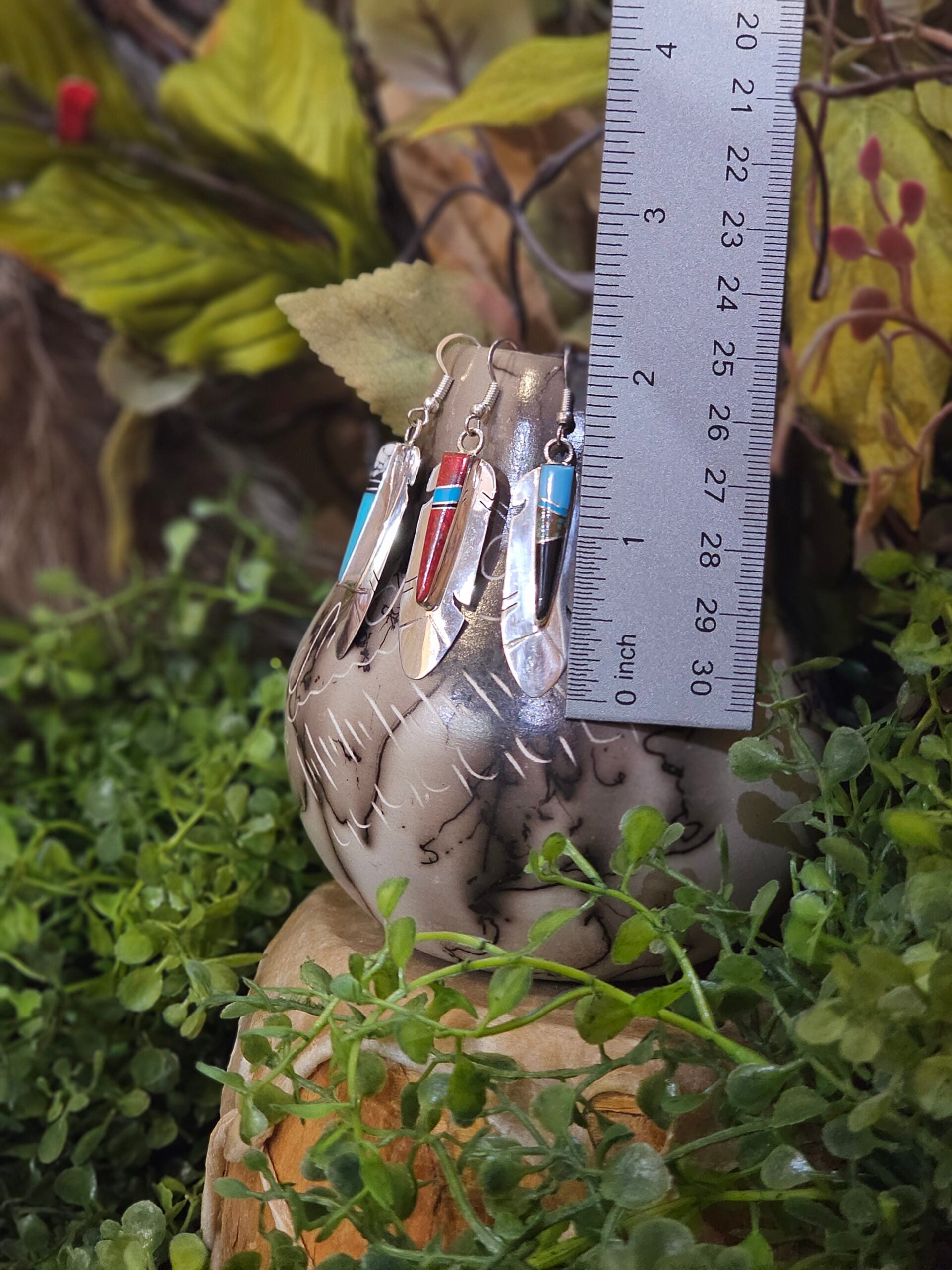 Zuni Earrings w/ Variety Stone Inlay